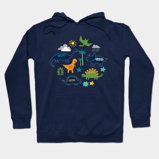 Dinosaur Land - cute Dino pattern Hoodie